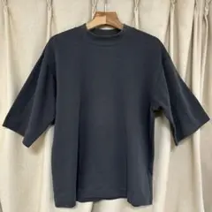 ユニクロU　エアリズムコットンオーバーサイズTモックネック　グレー　Mサイズ