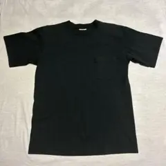【個人保管品】Goodwear 綿100% 胸ポケット付き黒Tシャツ　M寸