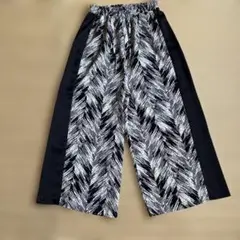 モノクロストライプ ワイドパンツ