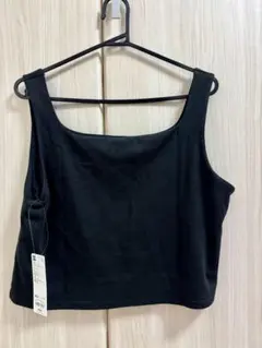 コットンブレンドクロップドスクエアネックタンクトップジーユー　3XL タグ付き