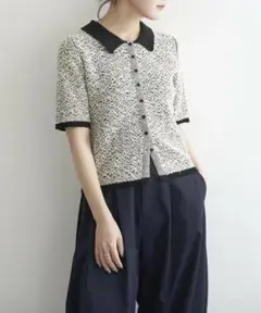 新品⭐︎ミックス襟付きカーディガン　notch.ノッチ