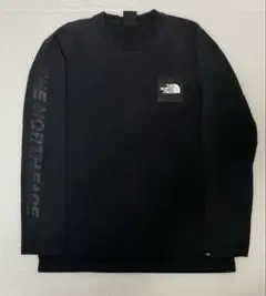 THE NORTH FACE ノースフェイス 黒 プリント ロング Tシャツ M