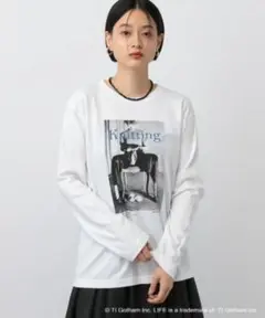 Apart by アパートバイ 別注 LIFE Knitting フォト ロンT