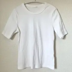 GU gu ジーユー　Tシャツ リブTシャツ 白　ホワイト　半袖　M