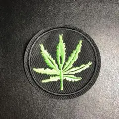 【ワッペン】420 葉っぱ リーフ グリーン レッド 刺繍 アイロン アップリケ