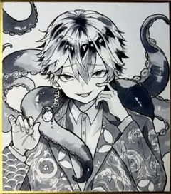 色紙 手描きイラスト オリジナル 男子 イケメン アナログ 男の子 原画 ペン画