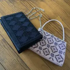和装用バッグ 黒とピンクの2点セット
