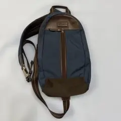 美品　COACH コーチボディショルダーバッグ ネイビー/ブラウン