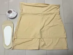 福助　レディース　ペチパンツ(ベージュM〜L)、浅履きカバー　セット　しまむら