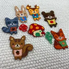 刺繡ワッペン 縫付用 鑑賞用 動物 きのこ他 一点限り SH016