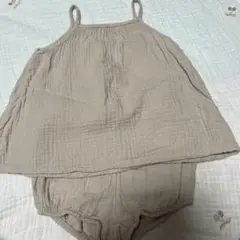 H&M ベージュ タンクトップ・ショートパンツセット 80cm