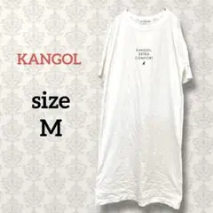カンゴール【M】Tシャツワンピース 半袖 コットン ホワイト カジュアル 伸縮性
