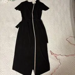ブラック 半袖ワンピース ポリエステル100%