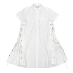 sacai サカイ サイドプリーツ レースアップ シャツワンピース 半袖 3 L