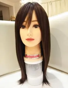 レミー人毛100%ウィッグ総手植え地肌✨松岡茉優❣️さら艶髪!✨美人セミロング✨