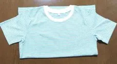 グリーンと白のストライプ Tシャツ　 Sサイズ　トップバリュー