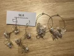［96.R ］カクカクフラワーピアス・結婚式や前撮りにお勧め
