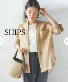 シップス IMPERIAL LINEN オーバー シャツ ベージュ 36
