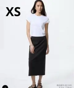 ユニクロ　ダブルフェイスナロースカート　XS 今季