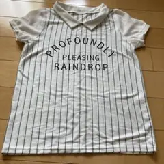 140㎝　女の子襟付きTシャツ ストライプ柄