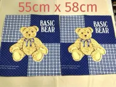未使用　ベアー　くま　クマ　キルティングクッションカバー　青2枚 カントリー
