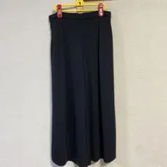 黒 ストレッチ ワイドパンツ ハイウエスト