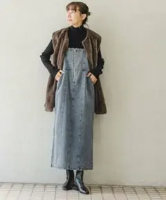 アイテムズアーバンリサーチ　デニムキャミワンピース
