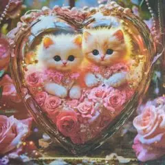 ⑧未使用　可愛い猫ちゃんパネル生地6枚です。