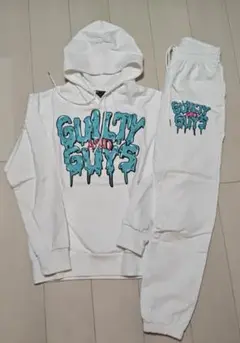 guiltyguys セットアップ　paint logo 上下サイズ違い