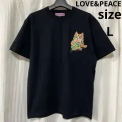 美品 忌野清志郎 ロックンロールキャット 刺繍 Ｔシャツ ブラックL