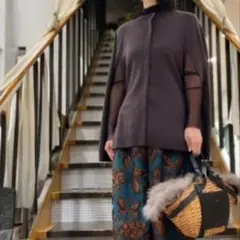 美品✨mizuiro ind ハイゲージ ケープ チュニック カーディガン