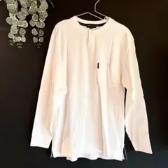 シンプルライフ　白　長袖　カットソー Tシャツ　ポケット付き　M