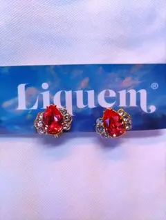 liquem　ピーチビジューイヤリング　リキュエム