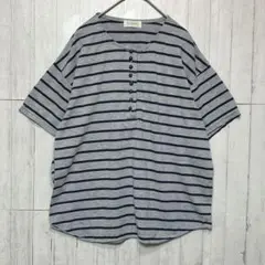 Skualewis 半袖Tシャツ　グレー【M】　ボーダー　レディース