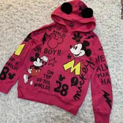 ベビードール ディズニーコラボ ダメージ加工 ミッキー耳付きパーカー大きめサイズ