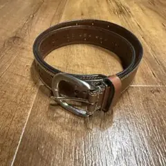 y2k ELLE PARIS brown leather belt buckle