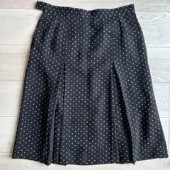 【まとめ買い大歓迎】黒ドット柄プリーツスカート