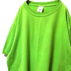 ファッションギア 無地 Tシャツ ライトグリーン 黄緑色 2XL 古着