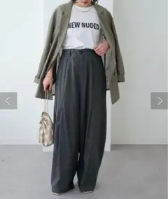 ドロストカーブパンツ omekashi グレー ワイドパンツ 38 オメカシ