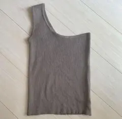 ベージュ ノースリーブ トップス M