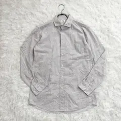UNIQLO 小花柄　長袖　ドレスシャツ（M）コットン100%