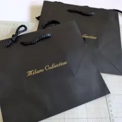 ⑨　Milano Collection 黒い紙袋 2枚セット