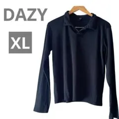 【DAZY 】　ブラック 長袖ポロシャツ XL