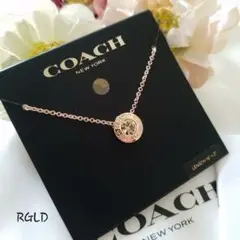 新品【 COACH コーチ 】オープンサークル ネックレス ローズゴールド