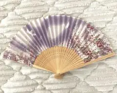 扇子　花柄　紫　京都