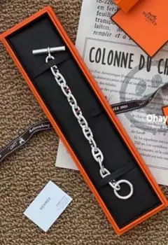 HERMES シルバーチェーンブレスレット