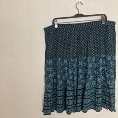 Sag Harbor ボタニカル柄フレアスカート 【1X】
