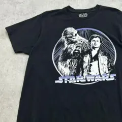 STAR WARS　ハンソロ　グラフィック　半袖Tシャツ　古着　ブラック　黒　L