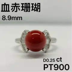 血赤珊瑚リング 8.9mm 最高級 サンゴ