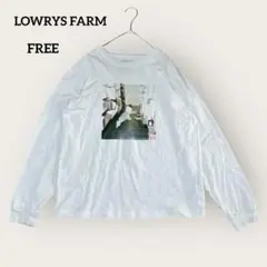 LOWRYS FARM フォトプリント カジュアル ストリート ロンT ホワイト